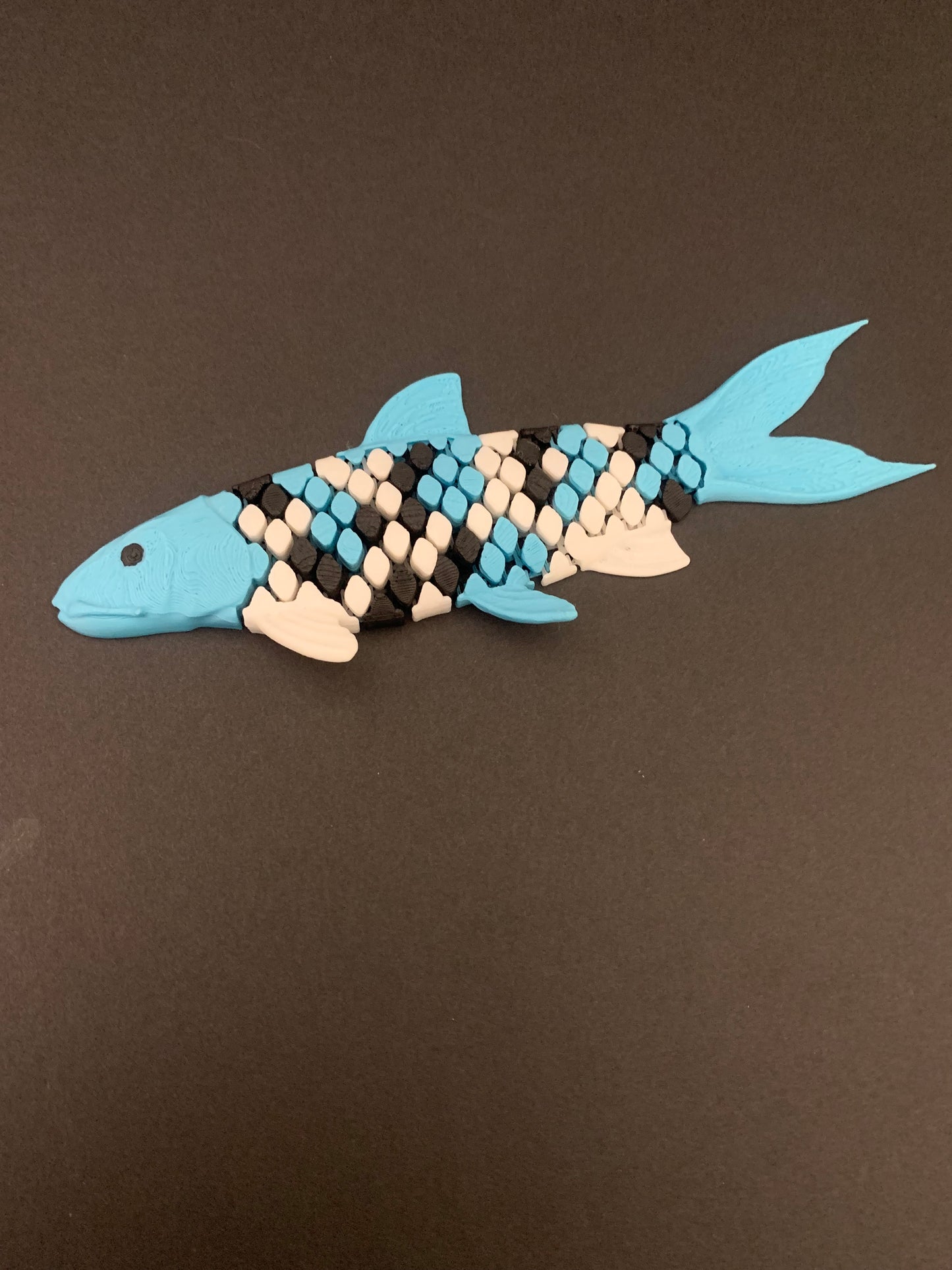 Articulated 3D Printed Koi Fish - Flexible Blue Koi Figurine