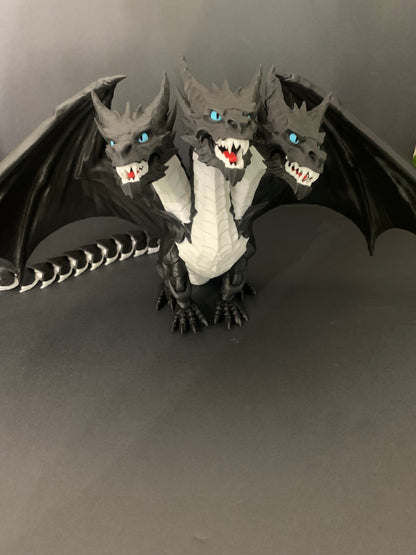 Fierce Three-Headed Dragon - Articulated 3D Printed Fantasy Figurine